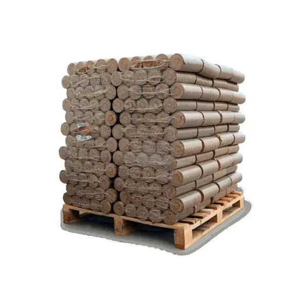 Heizfuxx Nestro XL Rot Holzbriketts – 960 kg Palette (96 × 10 kg) – Hartholzbriketts für Kaminöfen Heizfuxx Nestro