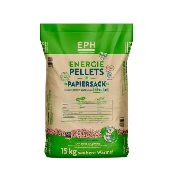 EPH Holzpellets ENplus A1 6 mm – 975 kg Palette (65 × 15 kg) – Heizpellets für Pelletkessel EPH