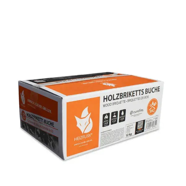 Heizfuxx Nestro Holzbriketts Hartholz M – 972 kg Palette (81 × 12 kg) – Kaminbriketts Heizfuxx