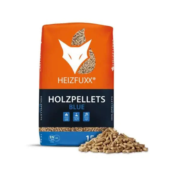 Heizfuxx Blue Holzpellets ENplus A1 6 mm – 975 kg Palette (65 × 15 kg) – Heizpellets Heizfuxx